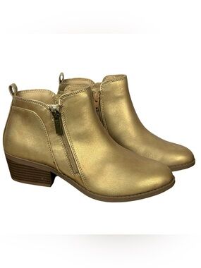 Arizona Jeans Co Women's Ankle Booties Metallic Gold Size 7M